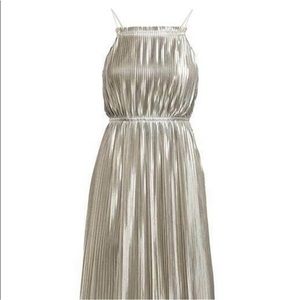 Banana Republic NWT size 6 silver pleated dress